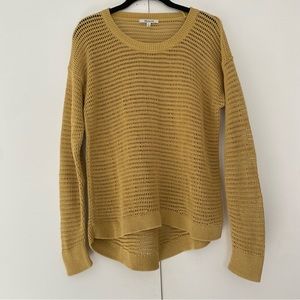 Madewell chartreuse crewneck knit sweater size medium